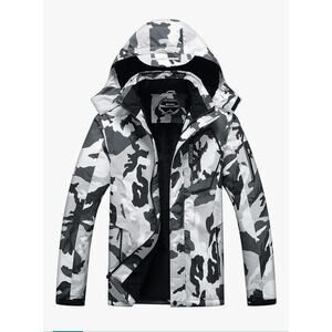 NWT Suokeni Men's Camo Waterproof Ski Jacket Winter Snow Coat Hooded Sz Small
